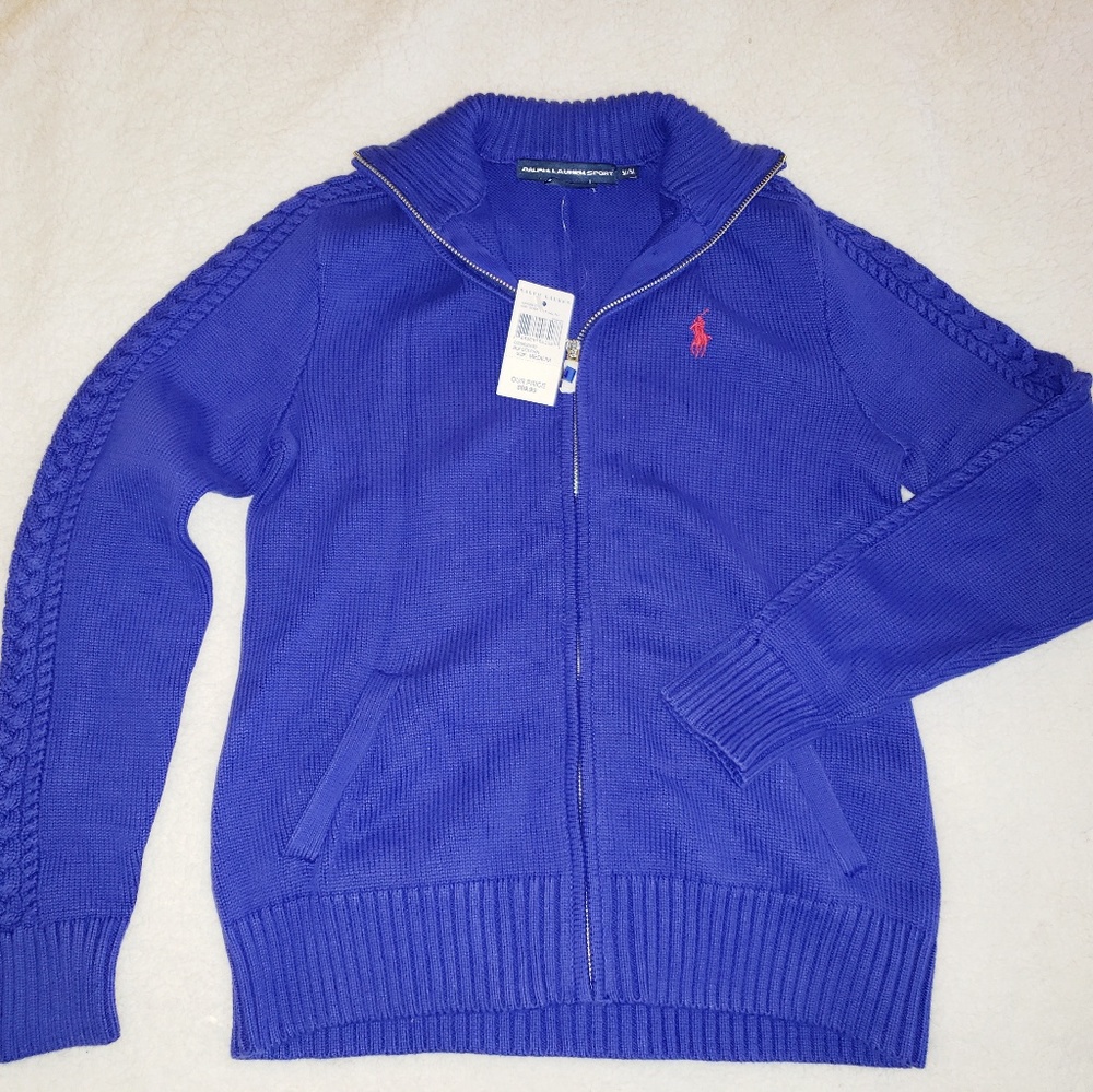 NWT Ralph Lauren zip up sweater, medium